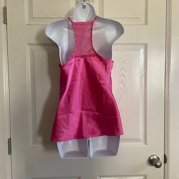 In Bloom Small Pajama Set Silky Pink Tank Top Shorts - Picture 7 of 8